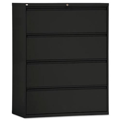 Alera Four-Drawer Lateral File Cabinet, 42w x 19-1+4d x 53-1+4h, Black