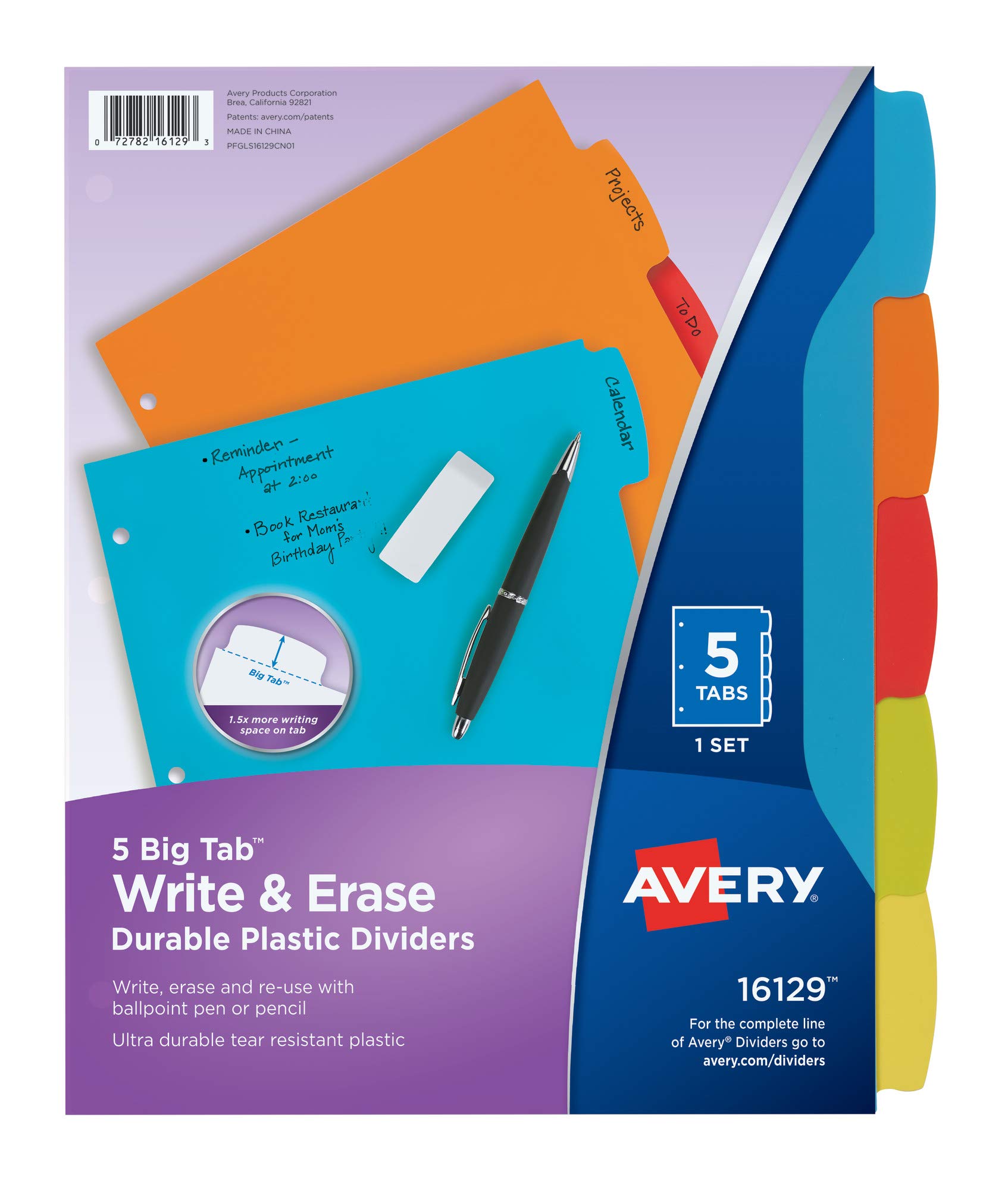 Avery Big Tab Write & Erase Durable Plastic 16129 7
