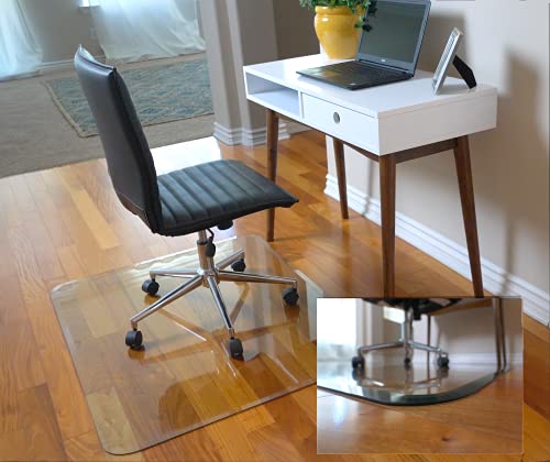 Clearly Innovative Glass Chair Mat with Exclusive Beveled Edge by , 1/4? Thick Clear Tempered Glass with Easy Roll Edges | Protect Your Home or Office Floor | Perfect for Hardwood or Carpet