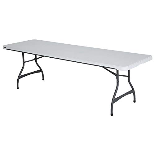 Lifetime 22980 Folding Utility Table, 8 Feet, White Gra...