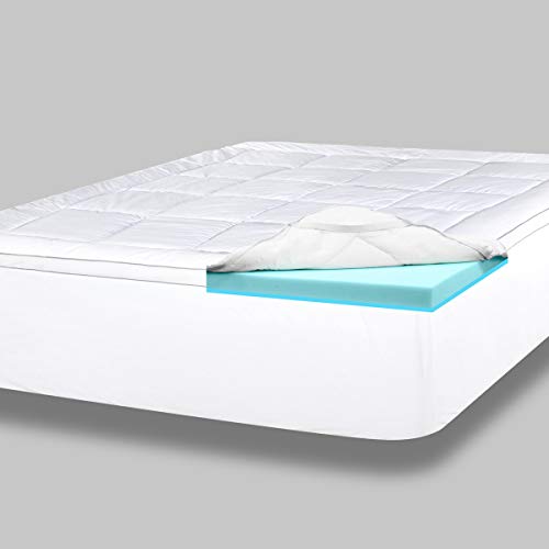 ViscoSoft 4 Inch Pillow Top Gel Memory Foam Mattress Topper King | Serene Dual Layer Mattress Pad
