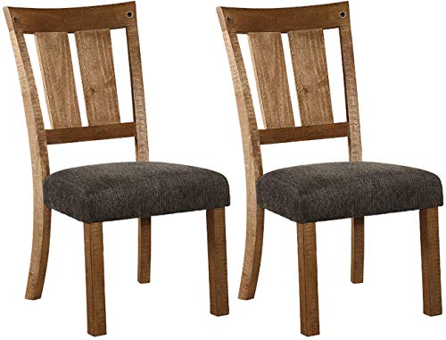 Ashley Furniture Signature Design By Ashley - Tamilo Dining Upholstered Side Chair - Set of 2 - Casual Style - Gray/Brown