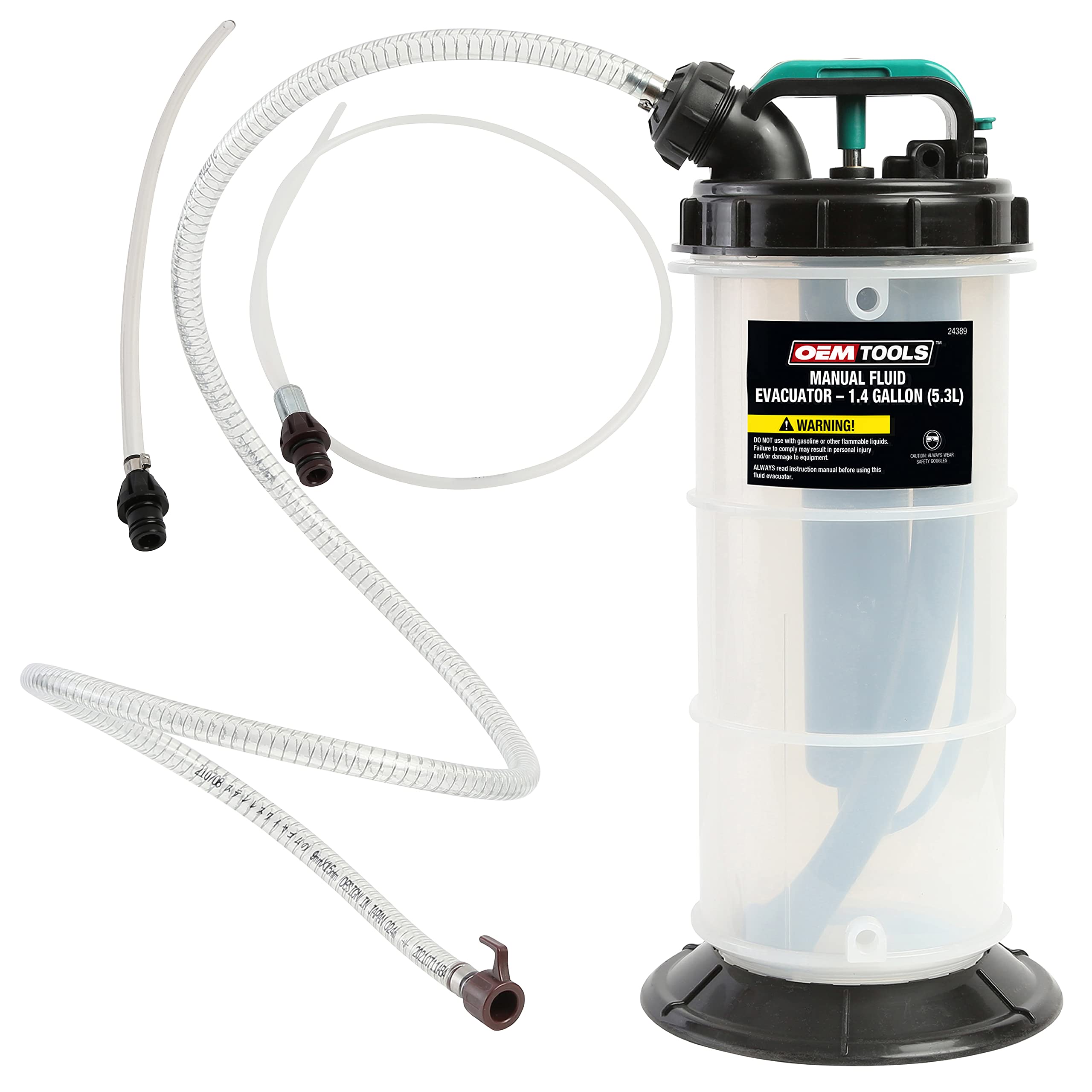 OEMTOOLS 24389 5.6 Quarts (1.4 Gallons) Manual Fluid Extractor, Fluid Extractor Pump, Oil Extractor Vacuum, Auto Oil Extractor