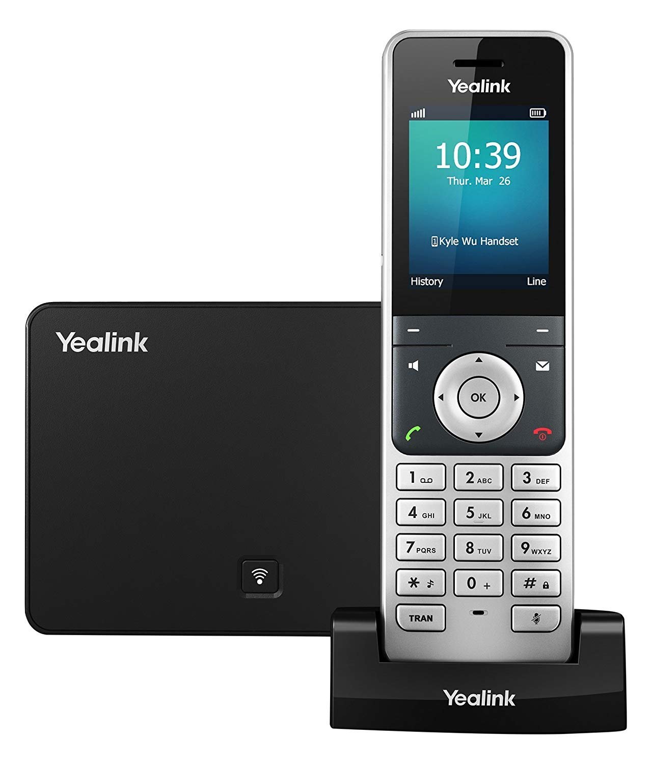 Yealink YEA-W56P Business HD IP Dect Cordless Voip Phone and Device,Silver