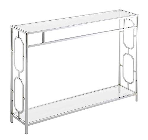 Convenience Concepts Omega Chrome Console Table, Clear ...