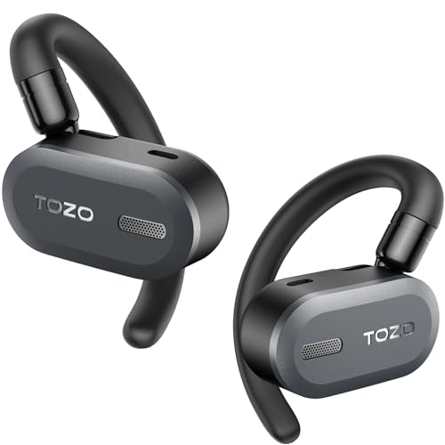 TOZO Open Buds Lightweight True Wireless Earbuds with Multi-Angle Adjustment, Bluetooth 5.3 Headphones with Open Ear Dual-Axis Design for Long-Lasting Comfort, Crystal-Clear Calls for Driving,