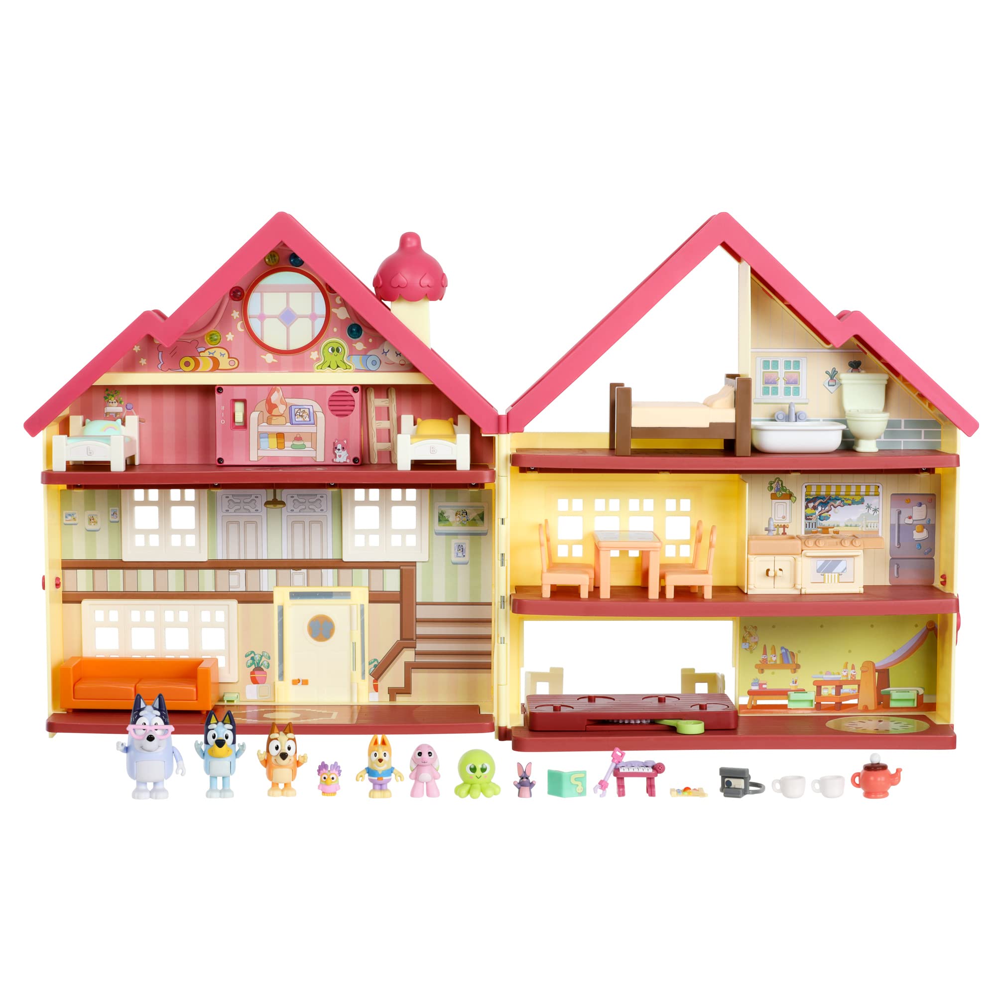 Bluey Ultimate Lights & Sounds Playhouse & Toy Box, 2.5-3 inch Figures - Amazon Exclusive