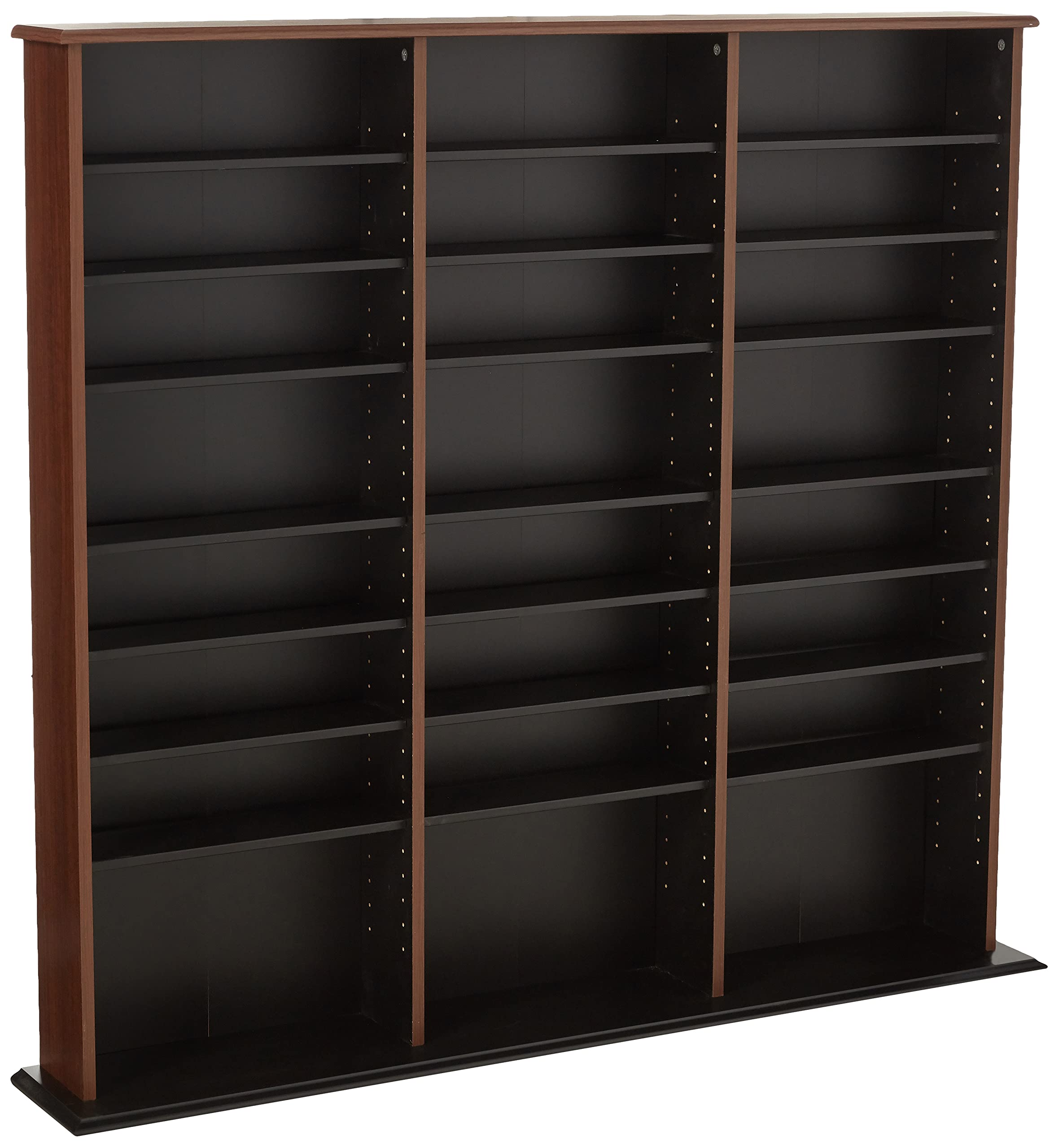 Prepac Triple Width Wall Storage Cabinet, Cherry and Bl...