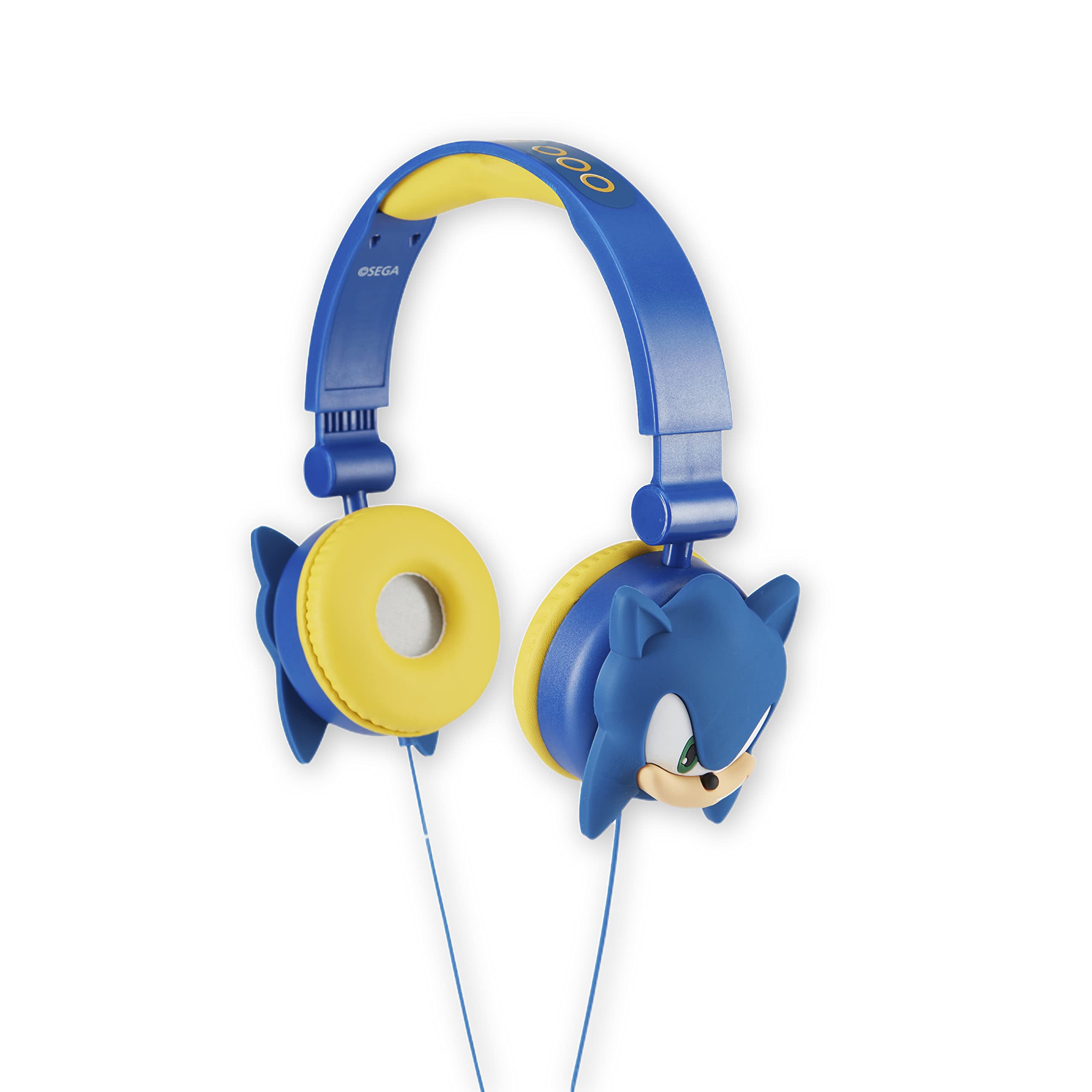 Sakar Sonic The Hedgehog Over-Ear Headphones for Kids - Adjustable Headband, Stereo Sound, Tangle-Free Cable, Volume Control, and 3.5mm Jack - Perfect for School, Home, and Travel