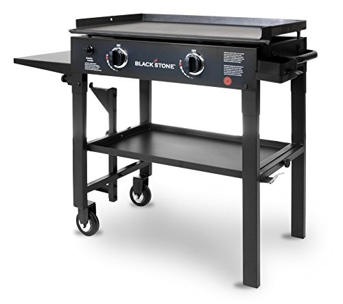  North Atlantic Imports LLC Blackstone 28 inch Outdoor Flat Top Gas Grill Griddle Station - 2-burner - Propane Fueled - Restaurant Grade - Professional Quality with Cover, Accessory Kit, Dome, Cutting...