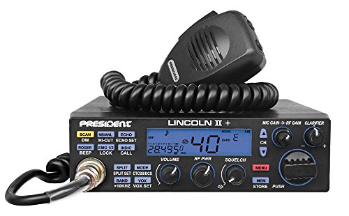  President Electronics President Lincoln II Plus Ham Radio, Rotary Switch, Up/Down Channel Selector, VFO Mode, RF Power, S-meter, Multi-functions LCD Display, 6 Memories, Vox Function, Beep Function,...