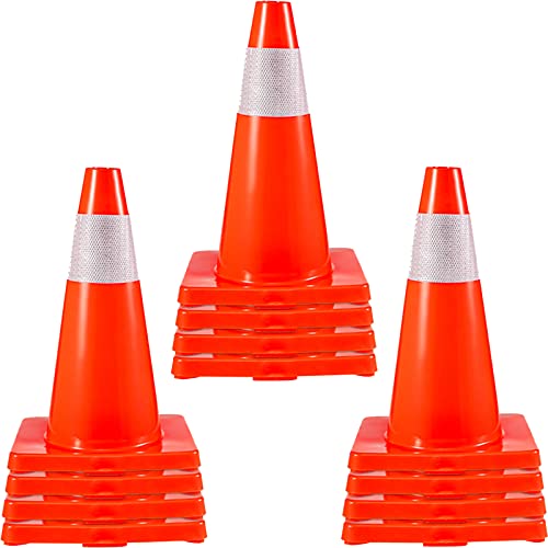 VEVOR Traffic Cones PVC Base Safety Road Parking Cones
