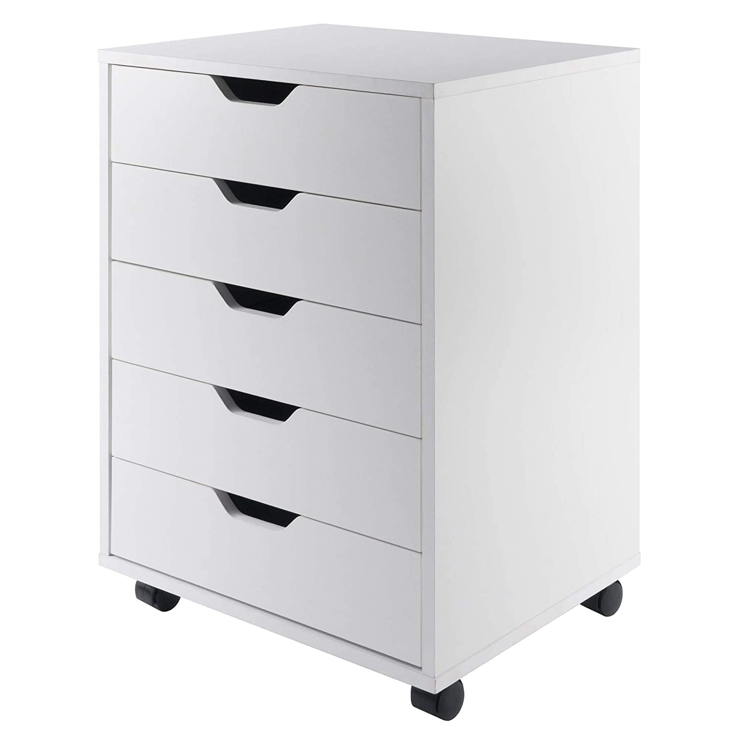 Winsome Halifax Wooden Mobile Storage Cabinet in White