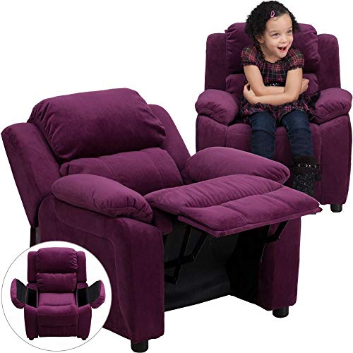 Flash Furniture Deluxe Padded Contemporary Purple Micro...