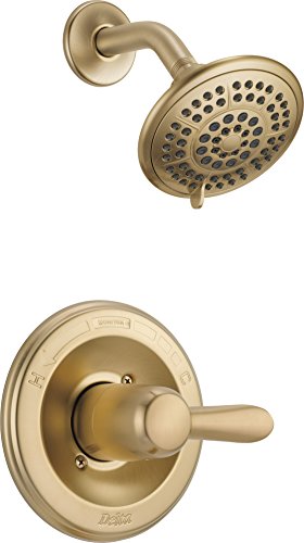 Delta Faucet Lahara 14 Series Single-Handle Shower Faucet, Shower Trim Kit with 5-Spray Touch-Clean Shower Head, Champagne Bronze T14238-CZ (Valve Not Included)
