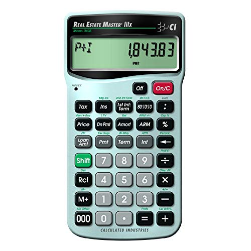 Calculated Industries 3405 Real Estate Master IIIx Residential Real Estate Finance Calculator | Clearly-Labeled Function Keys | Simplest Operation | Solves Payments, ARMs, Combos, More