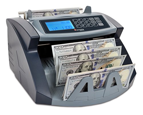 Cassida USA Money Counter 5520 UV Counterfeit Bill Detection w/ ValuCount mode to Batch Financial Reports, Black, Silver (5520UV)