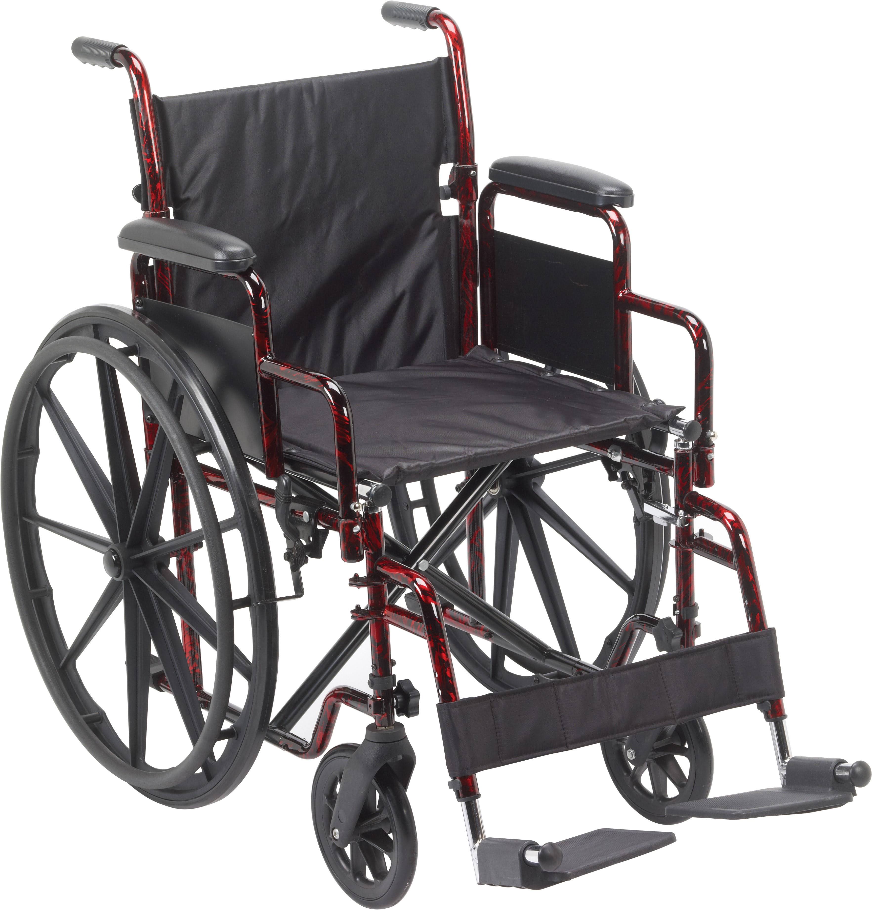 Drive Medical Rebel Lightweight Wheelchair, Red