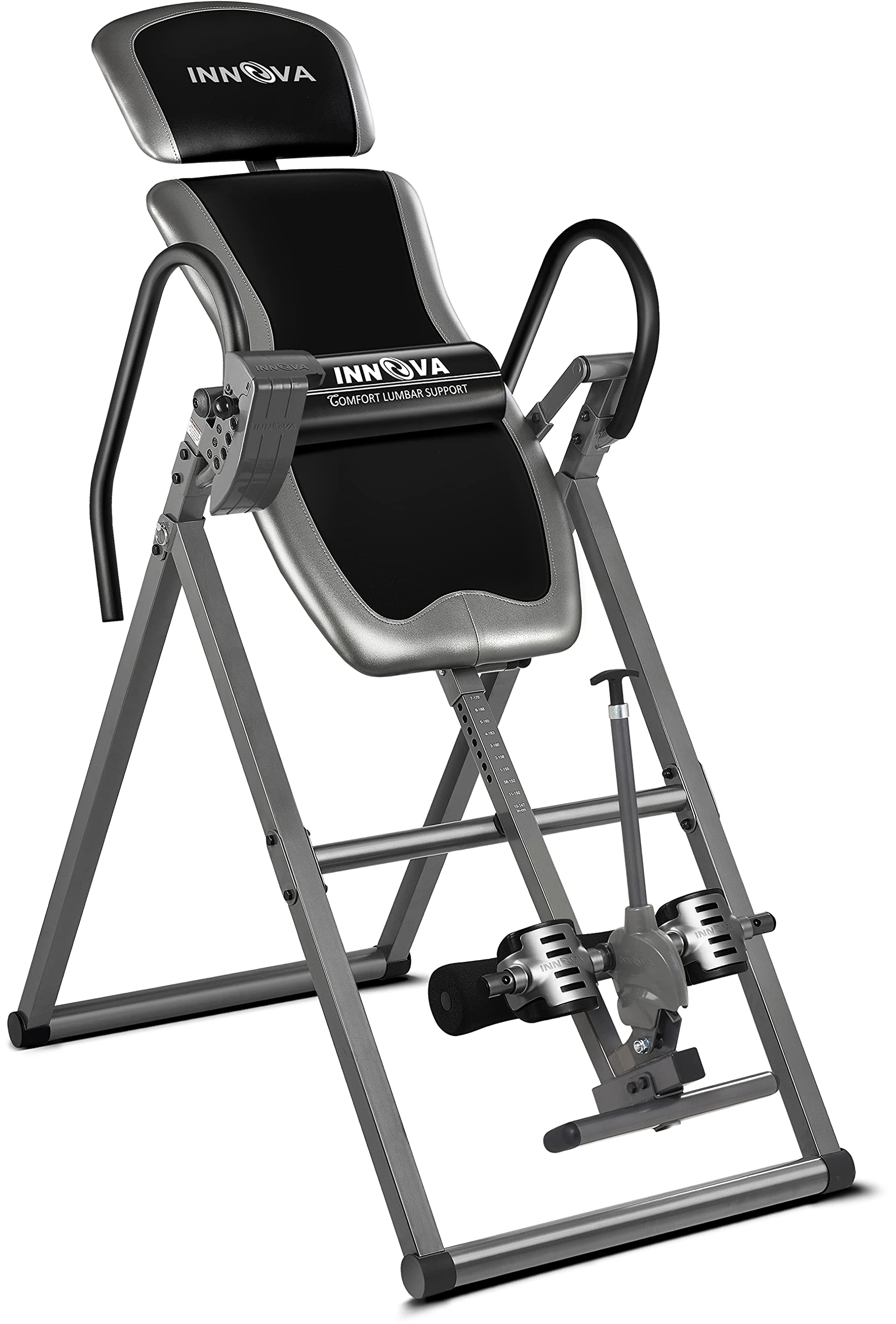 Innova Health and Fitness Innova Inversion Table with Adjustable Headrest, Reversible Ankle Holders, and 300 lb Weight Capacity