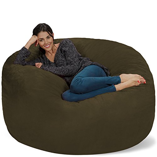 GT Ventures -- DROPSHIP Chill Sack Bean Bag Chair: Giant 5' Memory Foam Furniture Bean Bag - Big Sofa with Soft Micro Fiber Cover - Olive