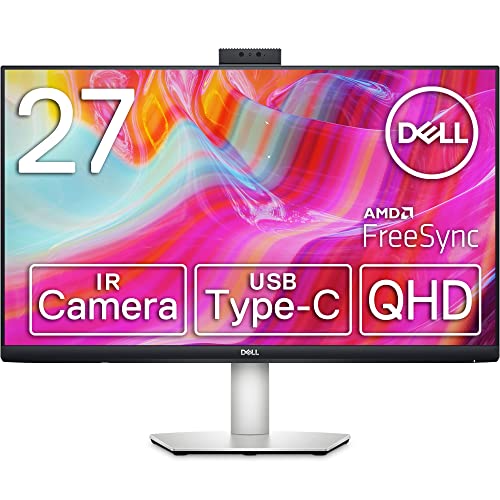 Dell S2722DZ 27 inch Work From Home Monitor, Video Conferencing Features - Built-In Camera, Noise-Cancelling Dual Microphones, USB-C connectivity, 16:09 Aspect Ratio, 4ms Response Time, QHD - Silver