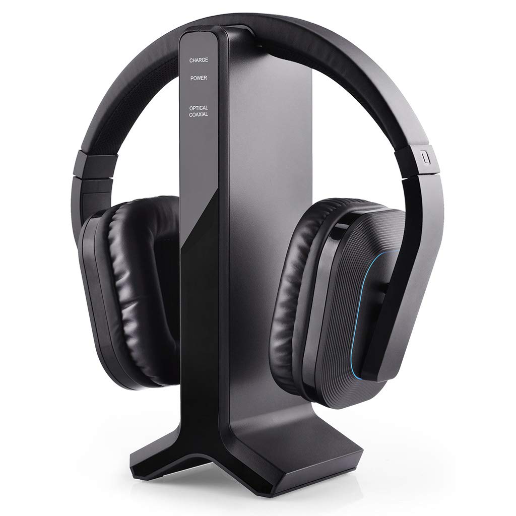 Avantree HT280 Wireless Headphones for TV Watching with 2.4G RF Transmitter Charging Dock, Digital Optical System, High Volume Headset Ideal for Seniors & Hearing Impaired, 100ft Range No Audio Delay
