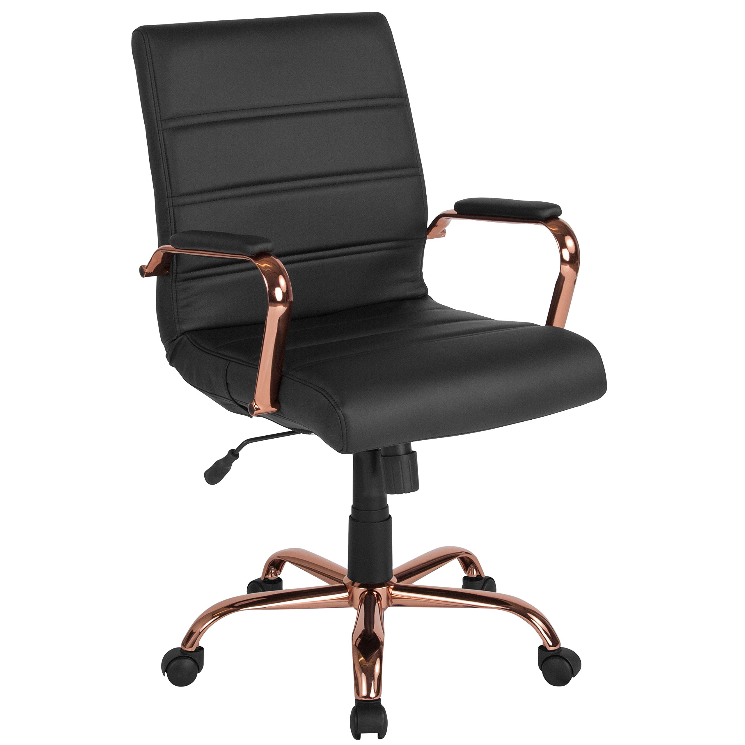 Flash Furniture Mid-Back Desk Chair - Black LeatherSoft...