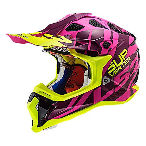 LS Subverter Adult Off-Road Motorcycle Helmet - Troop Purple/Hi-Viz Yellow/X-Large