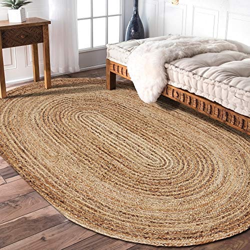 Lr Home Rug Jute LR12036-NGY79OV Natural/Gray Oval 7 x ...