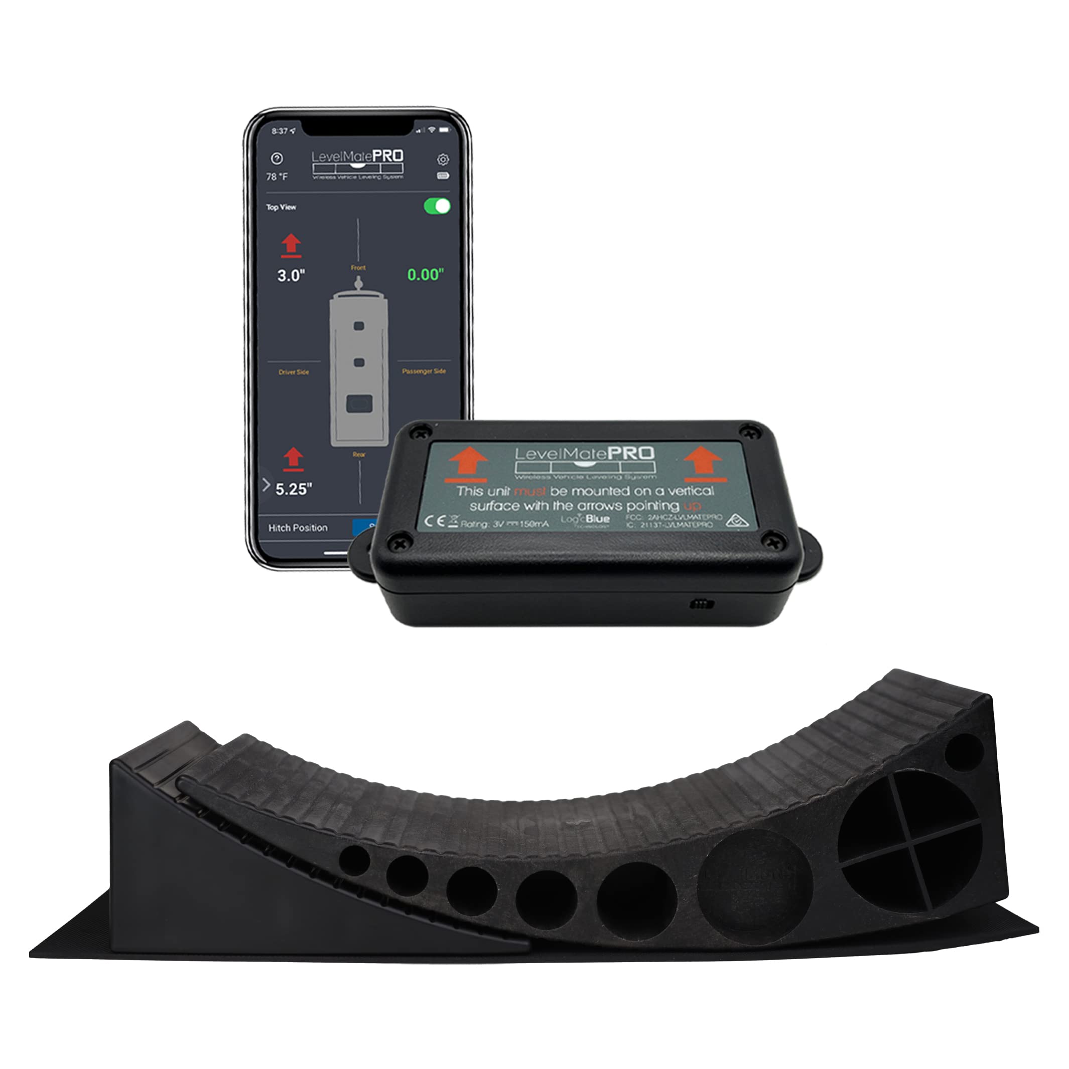 LogicBlue Technology LevelMatePRO Wireless Vehicle Leveling System - Patented Quick and Easy Smartphone RV Leveling Tool - Powered