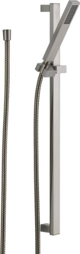 Delta Faucet Vero Single-Spray Touch-Clean Wall-Mount Slide Bar Hand Held Shower with Hose, Stainless 57530-SS