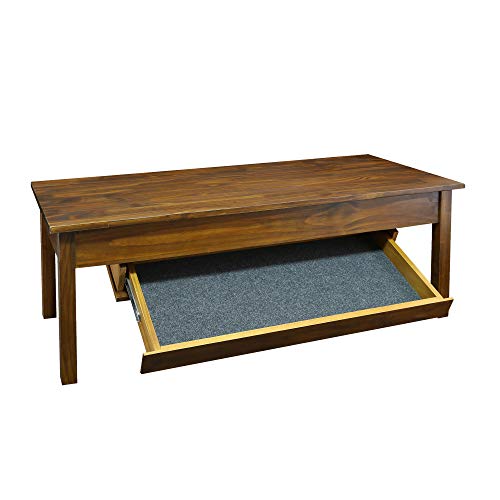 Casual Home Kennedy Coffee Table Drawer, Concealment Furniture, Warm Brown