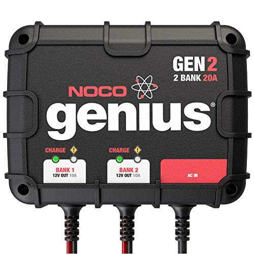 NOCO Genius GEN2, 2-Bank, 20-Amp (10-Amp Per Bank) Full...