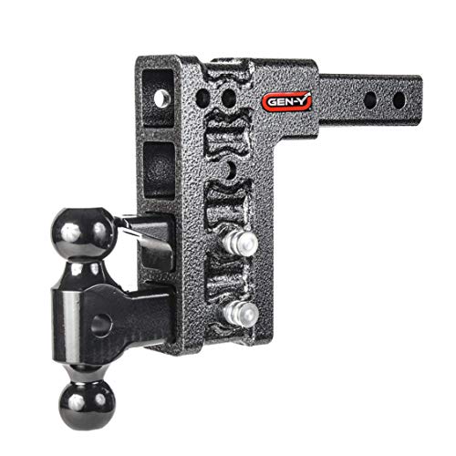 GEN-Y Hitch Mega-Duty Dual Receiver Hitch: Raise or Drop up to 7.5? - 10,000 Pounds Capacity, 1500 Pounds Tongue Weight, Includes Versa-Ball Mount and Pintle Lock, GH-324