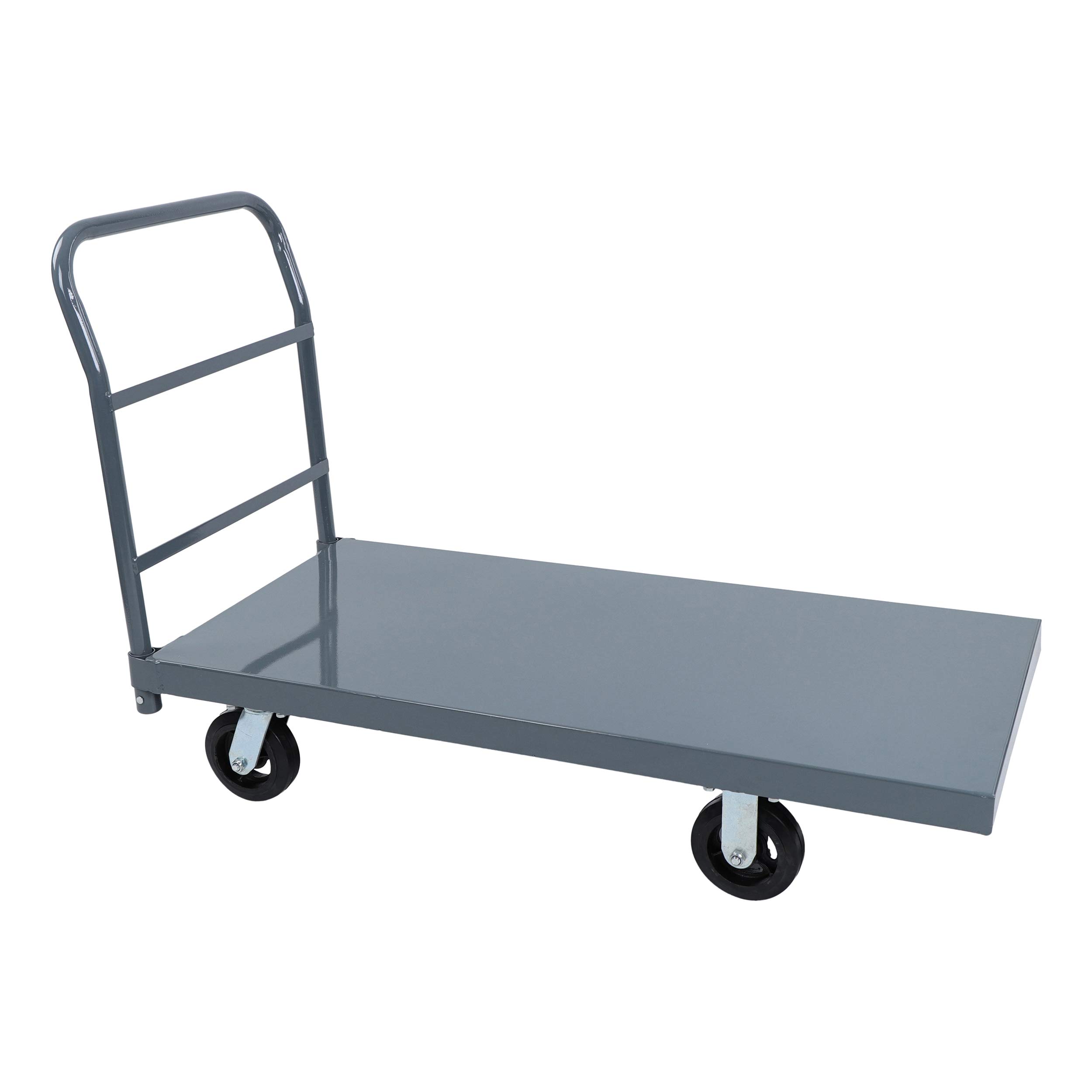 BISupply Flat Platform Truck Industrial Push Cart 48 x 24in Portable Dolly Large Flatbed with Wheels 2000lb Capacity