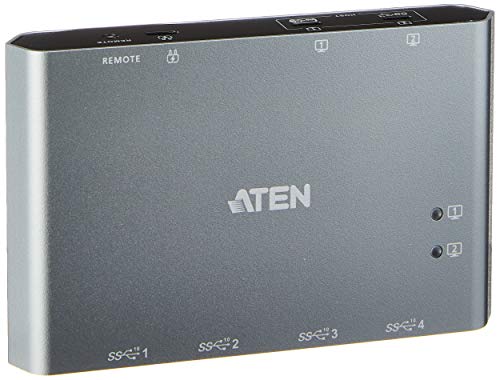 ATEN 2-Port USB-C Gen 2 Sharing Switch with Power Pass-...