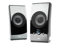 Cyber Acoustics Surround Powered Speaker System Bookshelf Home Speaker, Set of 2, Black (CA-2027)
