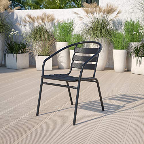 Flash Furniture Metal Restaurant Stack Chair with Alumi...