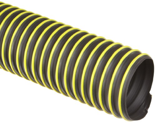 Flexaust Flexadux T-7W Thermoplastic Rubber Duct Hose, Black, For Use With Dust, Chips, Shavings