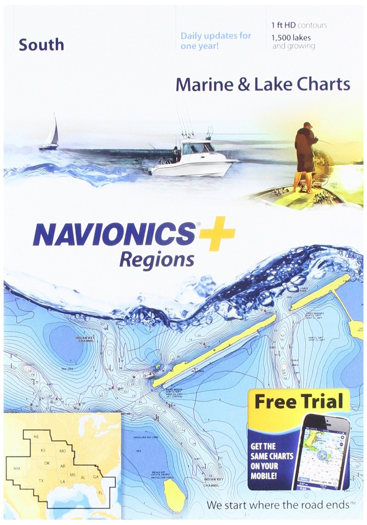 Navionics Plus Regions South Marine and Lake Charts on ...