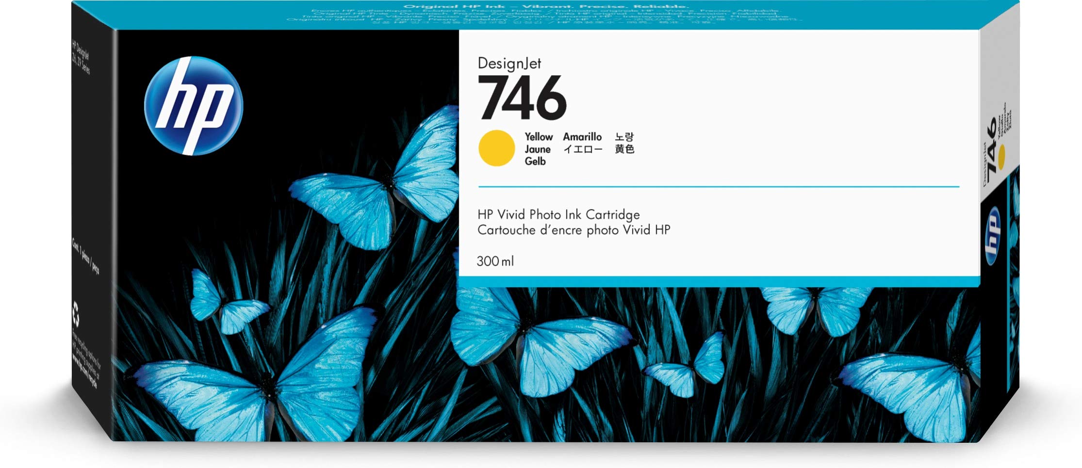 HP 746 Yellow 300-ml Genuine Ink Cartridge (P2V79A) for...