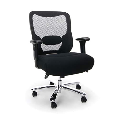 OFM ESS Collection Big and Tall Swivel Mesh Office Chair with Arms, in Black (ESS-200-BLK)