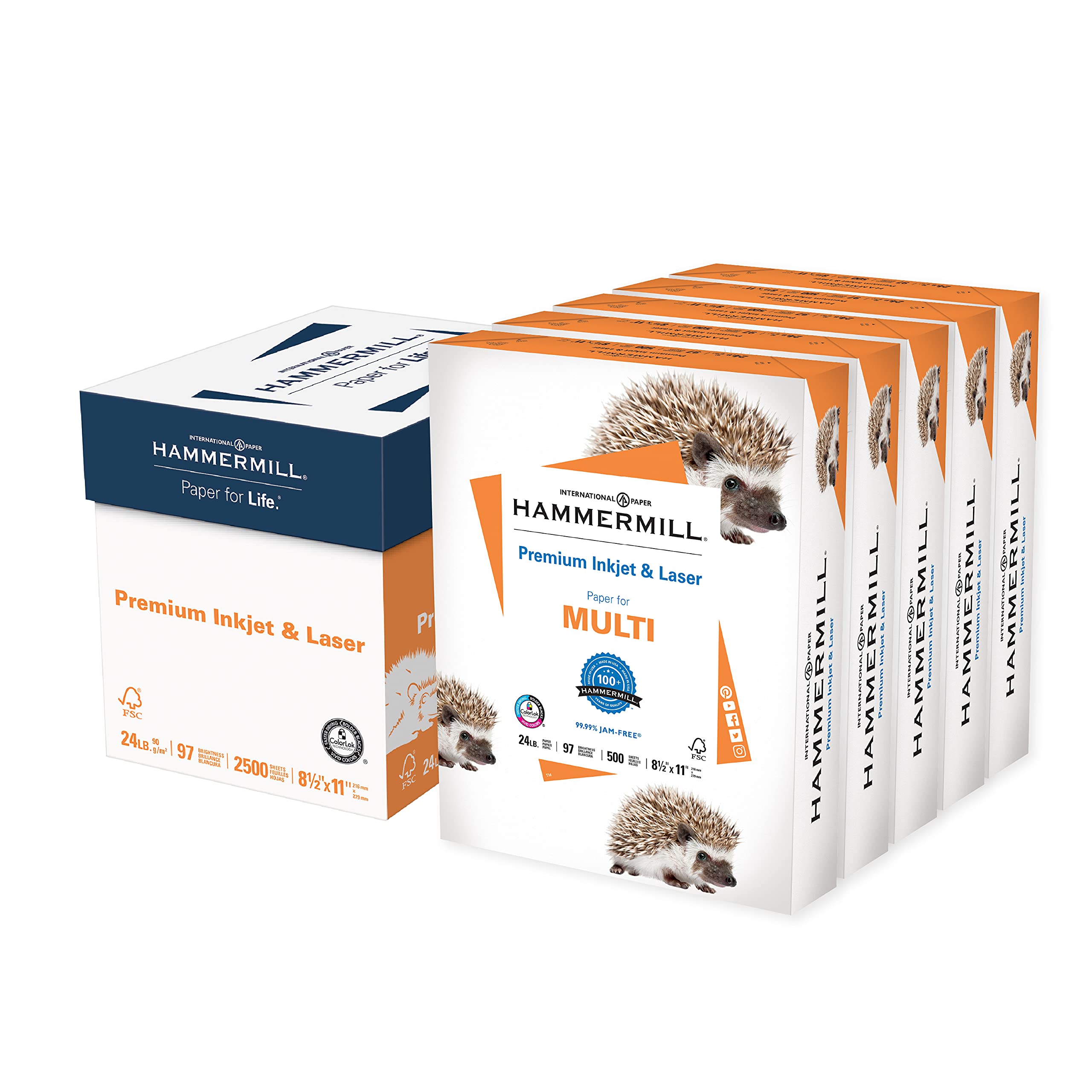 Hammermill Premium Inkjet & Laser Paper, Made in USA, Sustainably Sourced From American Family Tree Farms,