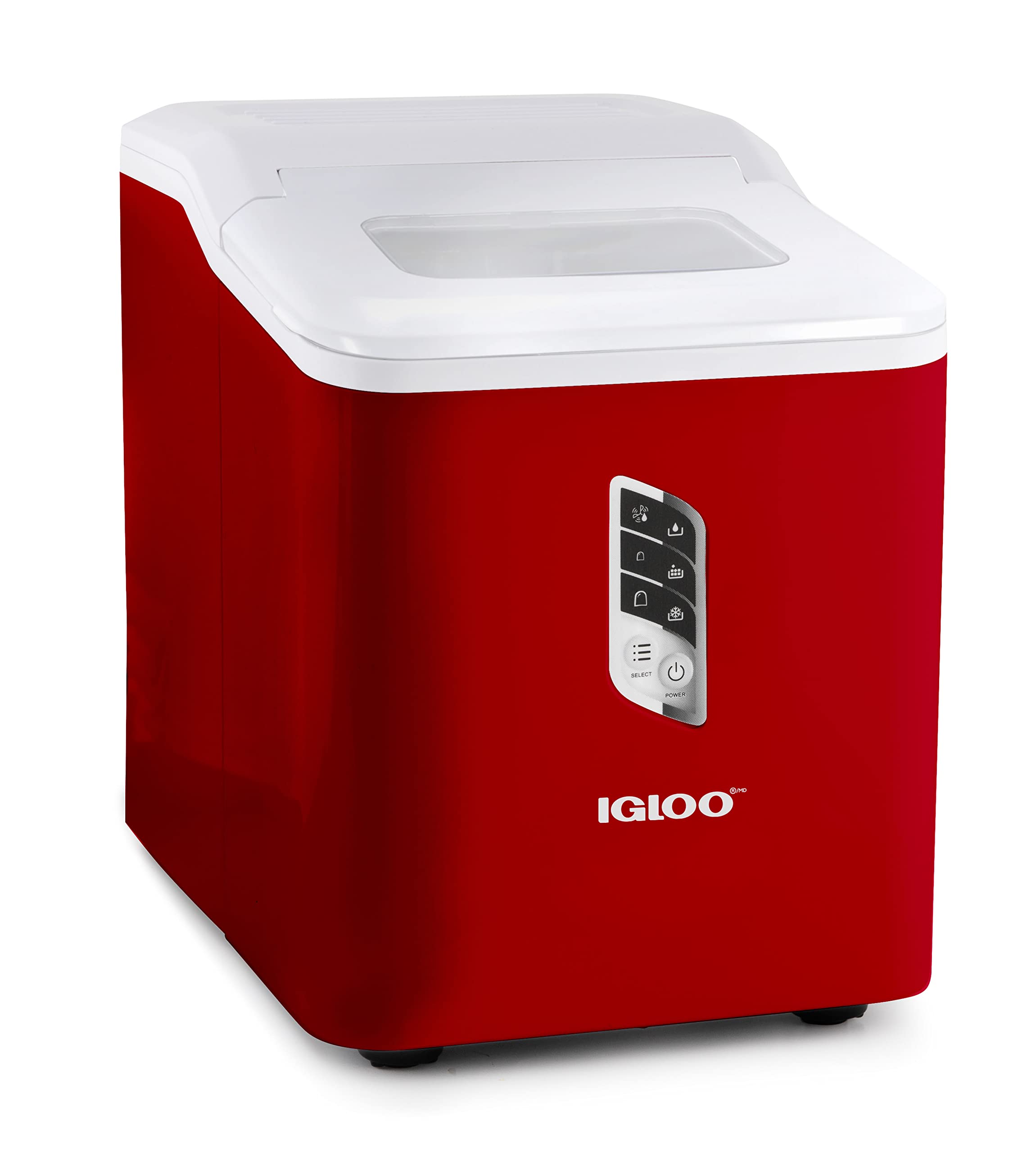 Igloo Automatic Ice Maker, Self- Cleaning, Countertop Size, 26 Pounds in 24 Hours, 9 Large or Small Ice Cubes in 7 Minutes, LED Control Panel, Scoop Included, Perfect for Water Bottles, Mixed Drinks