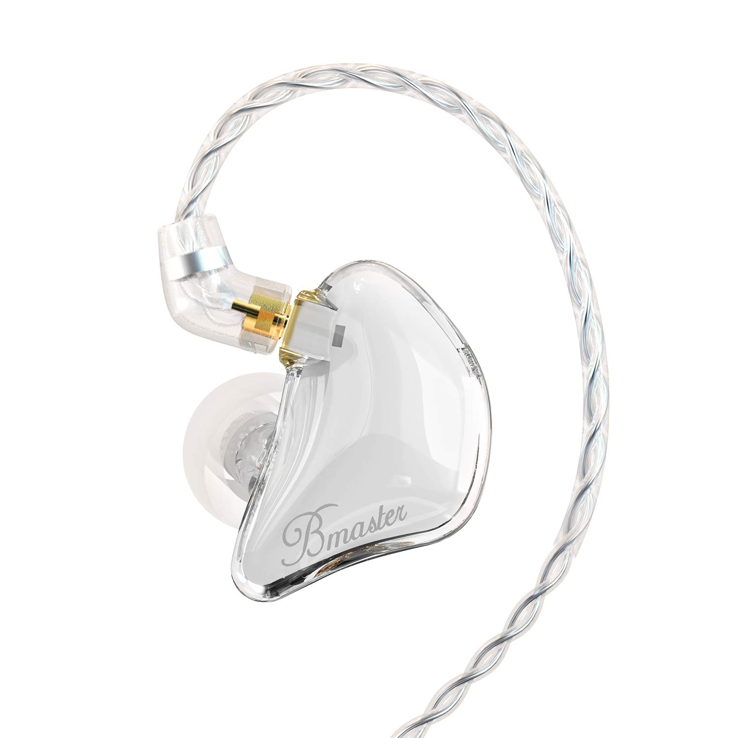 BASN Bmaster Triple Drivers in Ear Monitor Headphone with Two Detachable Cables Fit in Ear Suitable for Audio Engineer, Musician (White)