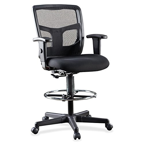 Lorell LLR86801 Ratchet Mesh Mid-Back Stool Chair 2.6