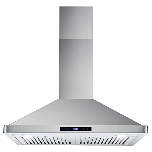  Cosmo 63175S 30 in. Wall Mount Range Hood with Ductless Convertible Duct (additional filters needed, not included), Ceiling Chimney-Style Stove Vent, LEDs Light, Permanent Filter, 3 Speed Fan in...