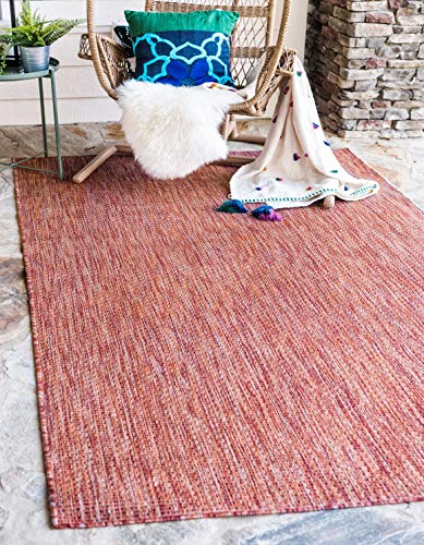 Unique Loom Outdoor Solid Collection Casual Transitiona...