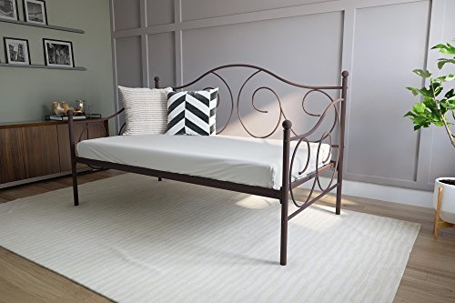 DHP Victoria Daybed Metal Frame, Multifunctional, Includes Metal Slats, Twin Size, Bronze
