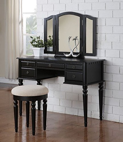 Bobkona St. Croix Collection Vanity Set with Stool
